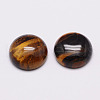 Half Round/Dome Natural Tiger Eye Cabochons G-K019-16mm-07-1