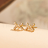 Elegant Brass Bowknot Stud Earrings QI2220-2
