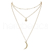 Brass Cable & Satellite Chains 3 Layer Necklaces NJEW-JN04499-1