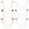 GOMAKERER 6Pcs 6 Styles Alloy Hanging Chains Collar Pins Tie Clips JEWB-GO0001-04-1