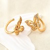 Brass Micro Pave Clear Cubic Zirconia Cuff Earrings EJEW-F370-23G-6
