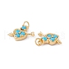 Rack Plating Brass Micro Pave Deep Sky Blue Cubic Zirconia Pendants ZIRC-C040-40G-3