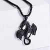 Vintage Stainless Steel Dragon Pendant Punk Hip-hop Necklaces for Men GL9782-2-1