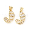 Brass Micro Pave Cubic Zirconia Pendants ZIRC-P106-31G-2
