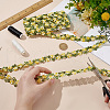 3D Flower Embroidery Polyester Lace Trim SRIB-WH0011-141C-3