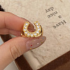 Brass Micro Pave Cubic Zirconia Adjustable Cuff Rings FS-WG9D77F-01-4