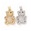 Brass Cubic Zirconia Pendants ZIRC-K089-14G-3