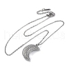 304 Stainless Steel Openable Moon Pendant Cable Chain Necklaces for Women STAS-Z114-18P-4