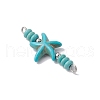 10Pcs 2 Colors Starfish & Rondelle Dyed Synthetic Turquoise Beaded Connector Charms PALLOY-JF03948-4