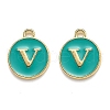 Golden Plated Alloy Enamel Charms X-ENAM-Q437-15V-1