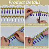 Polyester Lace Ribbon with Plastic Teardrop Charms Tassel DIY-WH0656-13B-4