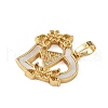Brass Micro Pave Cubic Zirconia with Shell Pendants KK-Z115-14G-3