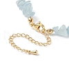 Natural Aquamarine Chips & Pearl Beaded Necklace NJEW-JN04008-04-7