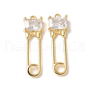 Brass Micro Pave Clear Cubic Zirconia Pendants KK-Q031-33G-1