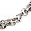 201 Stainless Steel Column Byzantine Chain Bracelets BJEW-B078-142GP-3