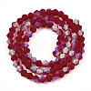Imitate Austrian Crystal Bicone Frosted Glass Beads Strands GLAA-F029-TM4mm-A27-2