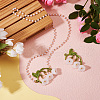 Lily of the Valley Glass Conntctor Charms PALLOY-TAC0098-6
