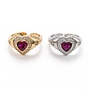 Brass Micro Pave Cubic Zirconia Cuff Rings RJEW-I077-04-1