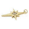 Rack Plating Brass Micro Pave Cubic Zirconia Pendants KK-K392-22G-2