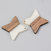 Opaque Resin & Walnut Wood Pendants RESI-S389-011A-C04-2