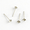 Non-Tarnish 304 Stainless Steel Flat Round Blank Peg Stud Earring Findings X-STAS-R055-13-1