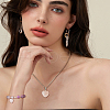 FIBLOOM 12Pcs Heart Natural Rose Quartz Pendants G-FI0001-32-7
