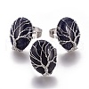 Adjustable Synthetic Blue Goldstone Finger Rings RJEW-L090-B09-1