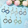 Vintage Natural Mixed Stone Ear Studs EJEW-JE05806-2
