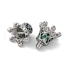 Brass Micro Pave Cubic Zirconia Screw Clasps KK-Z078-42P-2