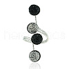 Round Alloy Open Cuff Rings for Women FS-WG47205-01-3