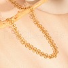 304 Stainless Steel Bowknot Ring Link Chain Necklaces for Women NJEW-Z086-03G-1