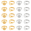 Unicraftale 20Pcs 2 Styles Adjustable 304 Stainless Steel Finger Rings Components STAS-UN0057-19A-1