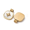 304 Stainless Steel Pave Natural White Shell Pendants STAS-L022-522G-2