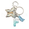 26Pcs Transparent Epoxy Resin & Transparent Acrylic & Faux Suede Tassel Keychain KEYC-JKC01202-06-2