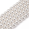 Baking Painted Pearlized Glass Pearl Round Bead Strands PEAR-H019-02C-04-1
