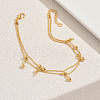 Brass and Iron Round Tassel Double Layer Anklets for Women IM0934-4