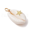 6Pcs 6 Styles Copper Wire Wrapped Natural Cowrie Shell Pendants PALLOY-JF03554-4
