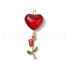 Glass & Alloy Enamel Pendants PALLOY-JF03437-3