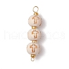 2Pcs 2 Colors Wood and Acrylic Round Beaded Corss Connector Charms PALLOY-JF03424-3