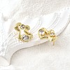 Brass Micro Pave Clear Cubic Zirconia Stud Earrings EJEW-V011-06G-3