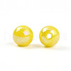 Electroplate Pearlized Glass Pearl Beads EGLA-T021-14B-09-2