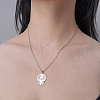 Non-Tarnish 201 Stainless Steel Hollow Dog Pendant Necklace NJEW-OY001-32-2