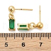 Brass Micro Pave Cubic Zirconia Dangle Stud Earrings EJEW-Z115-05G-5