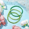 3Pcs 3 Colors Glass Seed Beaded Stretch Bracelet Sets BJEW-JB10529-01-3