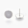 Non-Tarnish Eco-Friendly 316 Surgical Stainless Steel Stud Earring Settings X-STAS-F181-01P-10mm-2