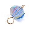 304 Stainless Steel Open Jump Rings and Glass Beads Connector Charms PALLOY-JF03598-01-5