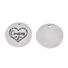 Non-Tarnish 201 Stainless Steel Pendants STAS-T064-38P-17-1