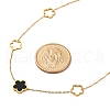 Ion Plating(IP) 304 Stainless Steel & Plastic Flower Pendant Necklaces for Women NJEW-P320-02G-03-5