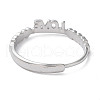 Non-Tarnish 304 Stainless Steel Heart with Word Love Adjustable Rings RJEW-D006-20P-3
