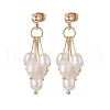 Mother's Day Jewellery Natural Pearl Beaded Cluster Earrings EJEW-JE05211-1